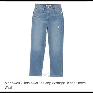 Madewell classic ankle crop straight leg jean